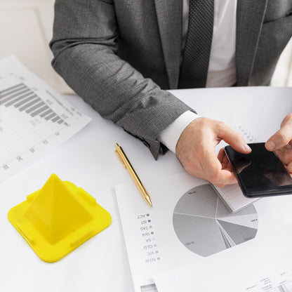 6879 Virgin Mobile Accessories Universal Portable Four-sided Pyramid Shape Desktop Table Mobile Holder Stand For Car Dashboard Recording On Desk Vent Office Holder - Zidbik