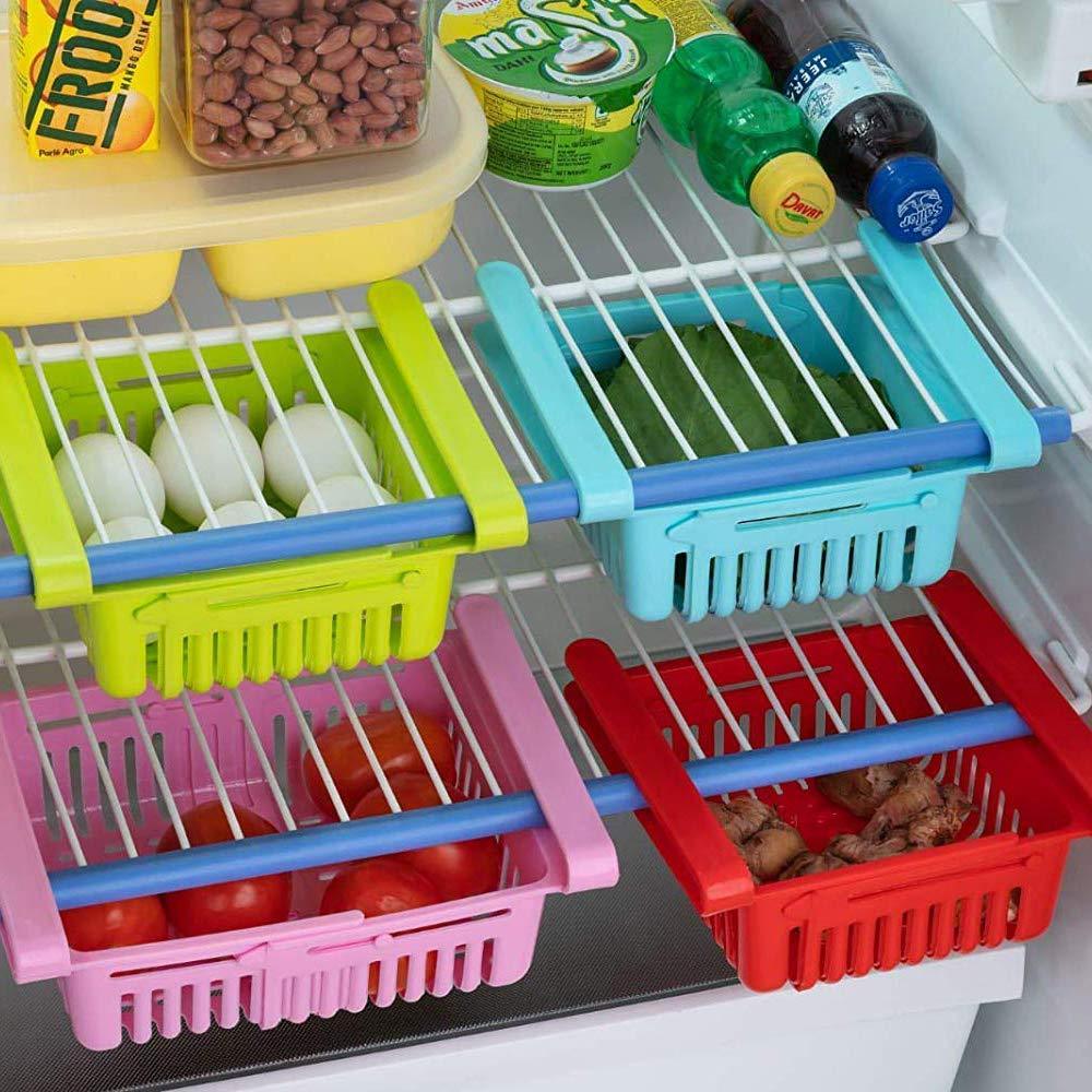 5338 Virgin Freeze Storage Unbreakable Adjustable Multi Color Tray With Extra Storage Easy To Remove Easy To Clean Pack Of 4 Tray - Zidbik