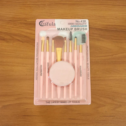 9-in-1 Professional Makeup Brush Set (1 Set) - Zidbik
