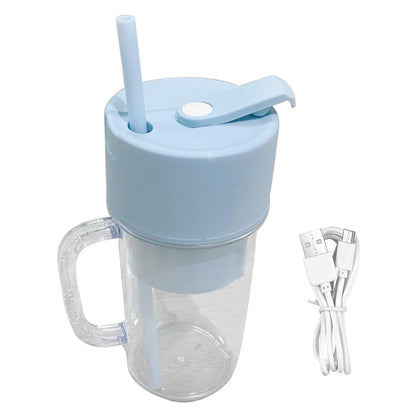 5841 2 In1 Portable Crusher Juicer With Handle  Straw For Smoothie Sipper Usb Rechargeable (340 Ml) 6 Stainless Steel Blades Compact Juicer Mixer Juicer Portable Fresh Juice Blender Portable Electric Juicer ( 340 Ml ) - Zidbik