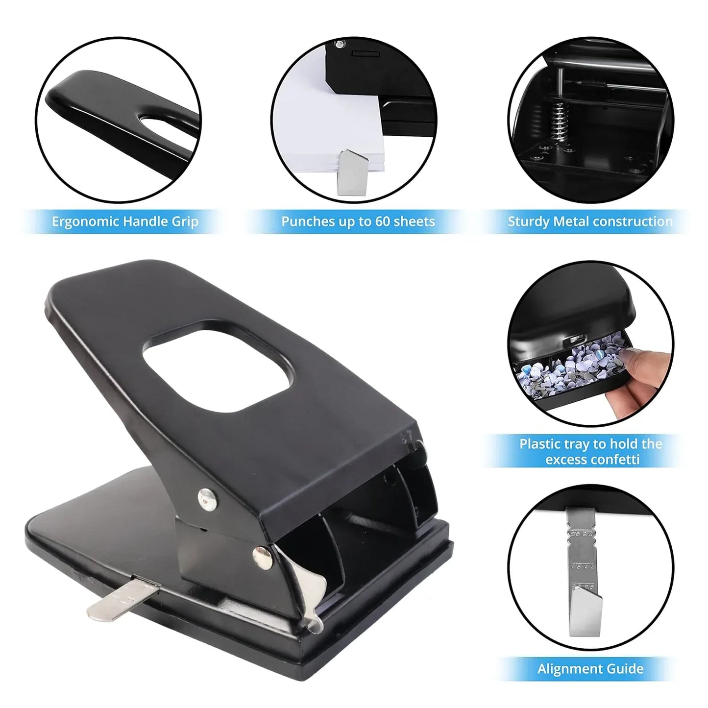 Heavy-duty Metal 2-hole Paper Punch Machine (2 Pc) - Zidbik