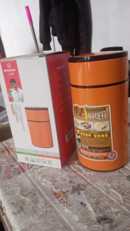 12771 Stainless Steel Water Bottle With Foldable Spoon  Handle Easy To Carry Leak Proof Rust Proof Hot  Cold Drinks Gym Sipper Bpa Free Food Grade Quality Steel Fridge Bottle For Office  Gym  School (1000 Ml) - Zidbik