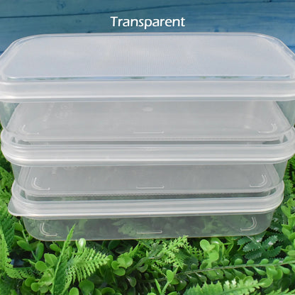 Plastic Square Lunch Box Kitchen Containers Set (3 Pcs Set) - Zidbik