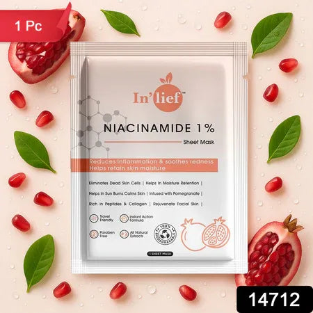 Inlief Niacinamide 1 Hydrating Calming Facial Sheet Mask (1 Pc) - Zidbik