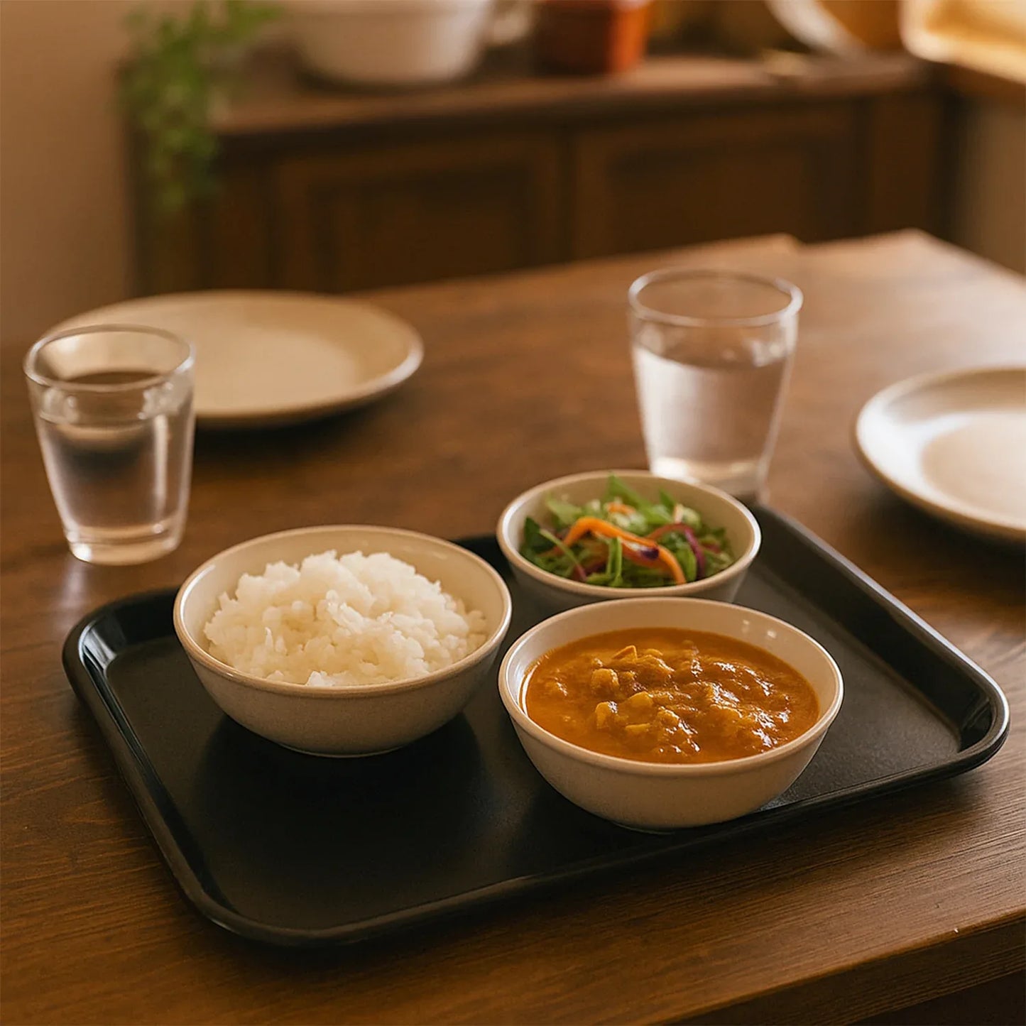 Plastic Serving Tray Plate 40 30 Cm (1 Pc Black) - Zidbik