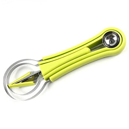 2606 4 In 1 Stainless Steel Melon Baller Seed Remover Sorbet Dessert Ball Spoon Fruit Digging Spoon Double Sided Fruit Scooper Watermelon Baller Scoop - Zidbik