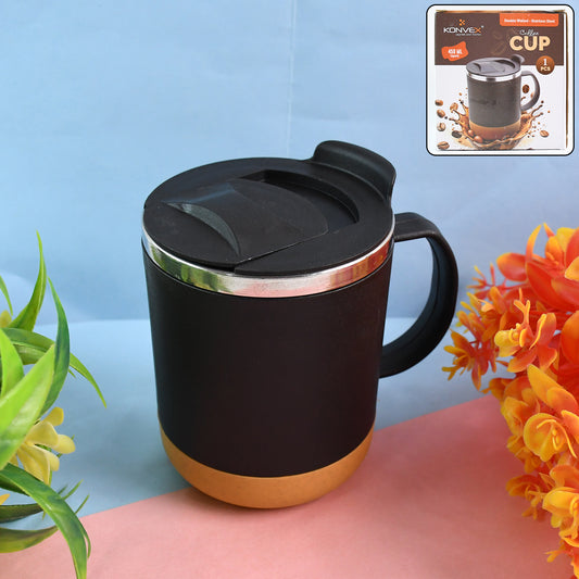 Insulated Coffee Mug With Spill-proof Lid (Approx 450ml  1 Pc) - Zidbik