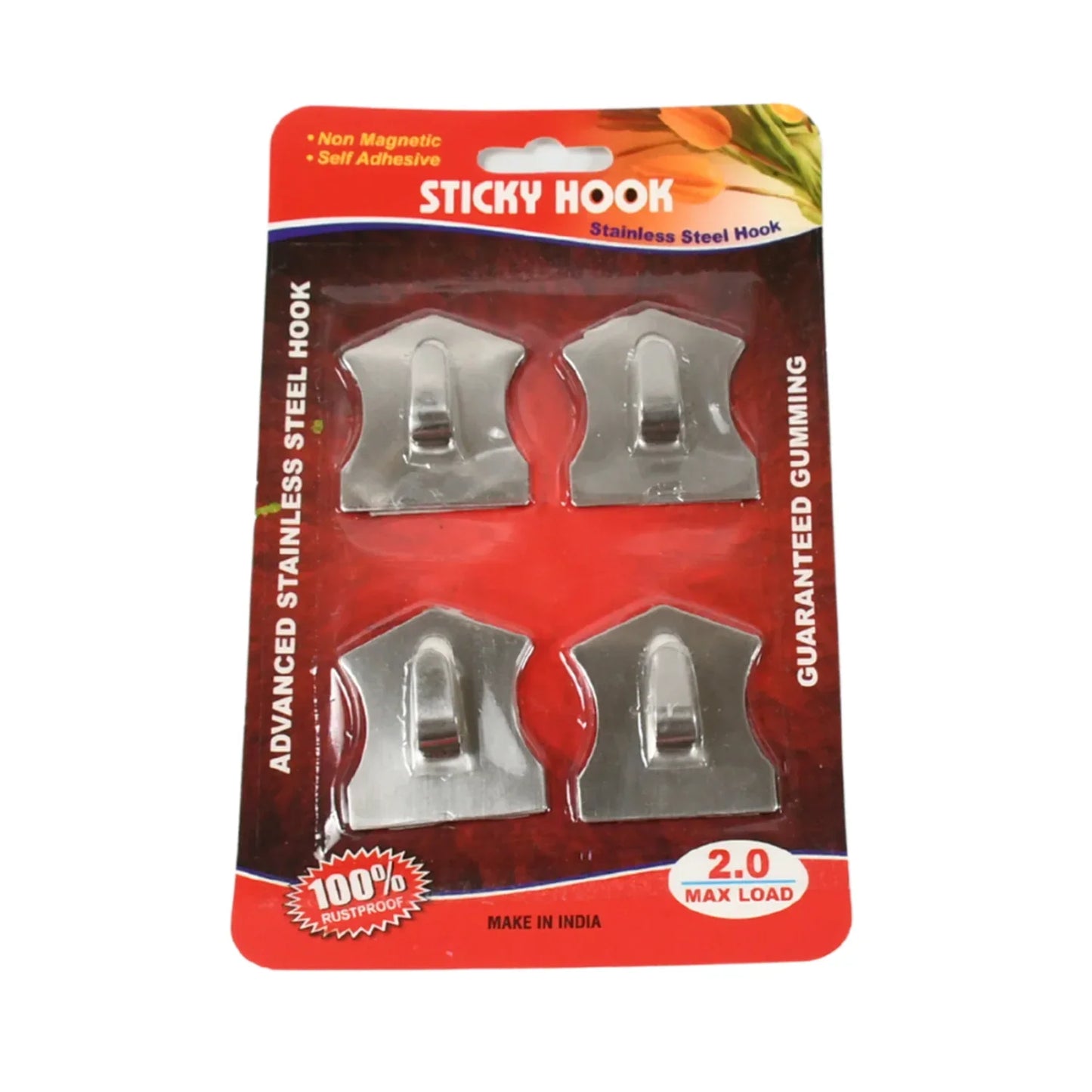Self- Adhesive Hooks Heavy Duty Wall Hooks Hangers Stainless Steel Waterproof Sticky Hooks For Hanging Robe Coat Towel Kitchen Bathroom And. - Zidbik