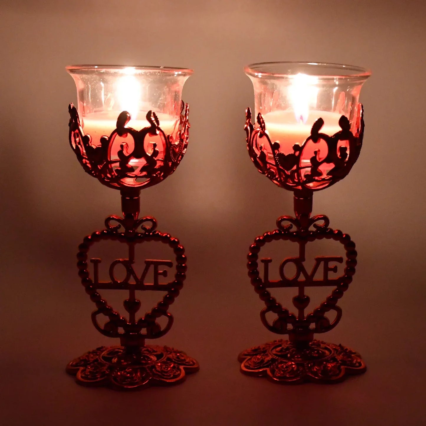 Tea Lights Holder Candle Stand (2 Pc Set) - Zidbik