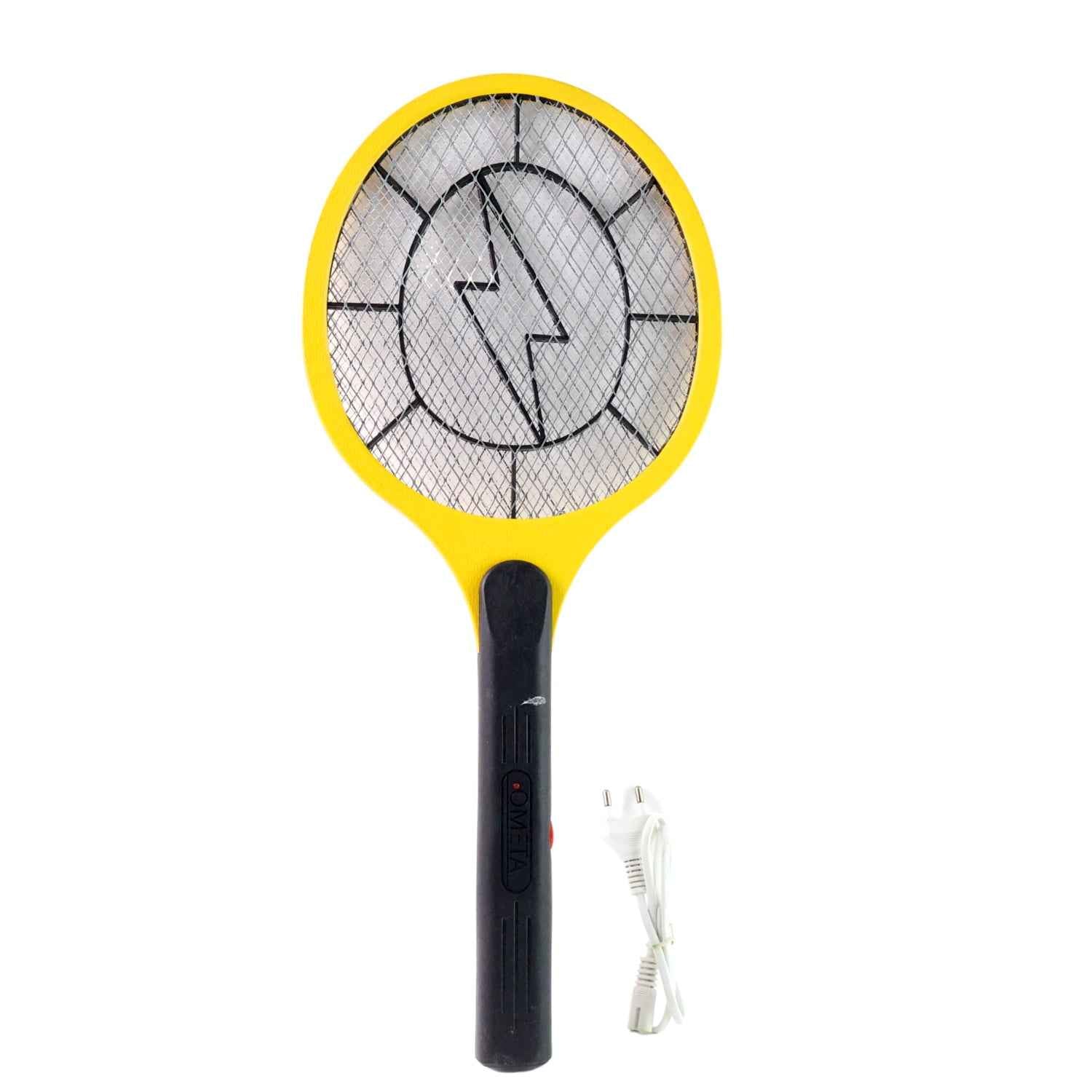 Yellow Rechargeable Electric Mosquito Killer Racket With Cable - Zidbik