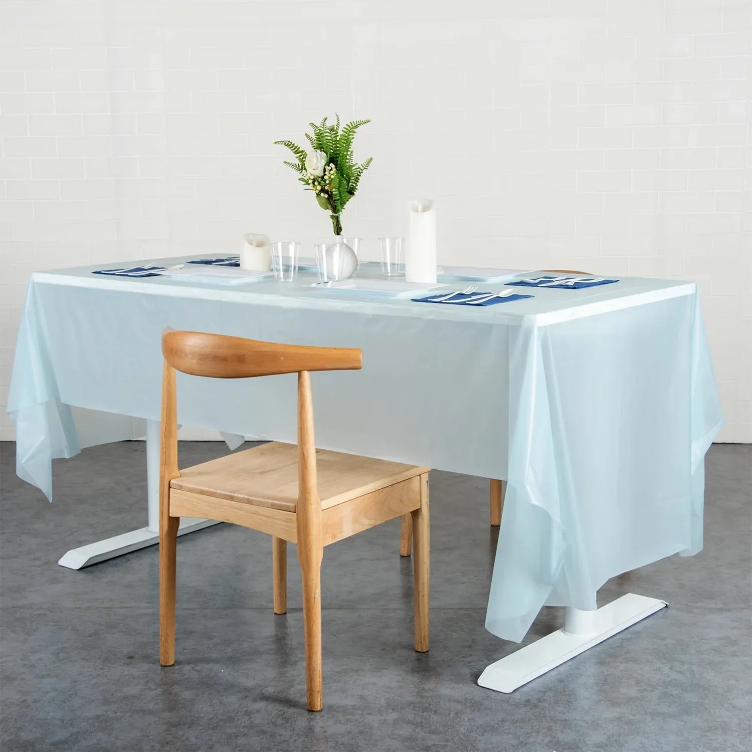 Waterproof Disposable Plastic Table Cover 137 183 Cm - Zidbik