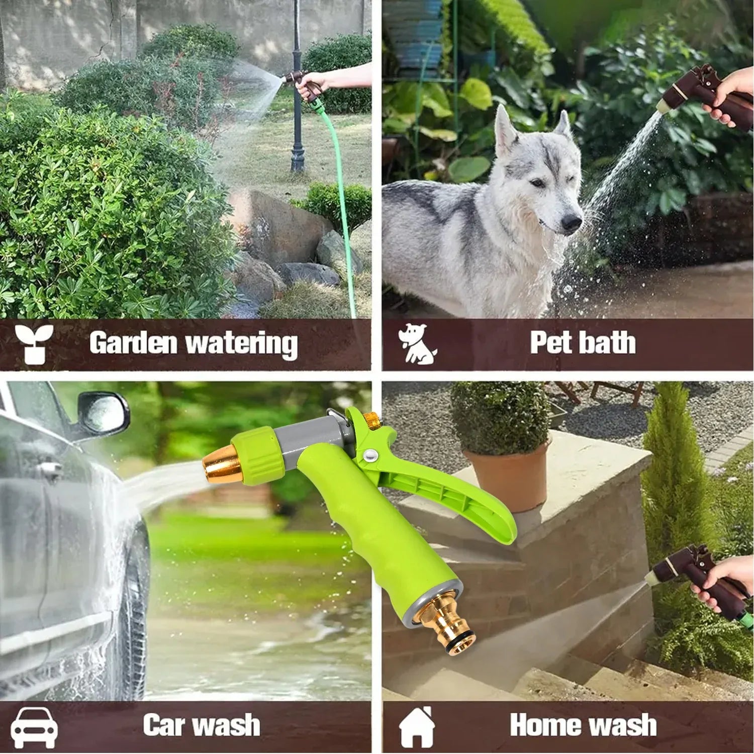 7525 Water Spray Nozzle Hose Sprayer High Pressure Long Range Zinc Alloy Rotatable For Gardening Spray Adjustable High Pressure Car Washer Washing Water Spray Gun - Zidbik