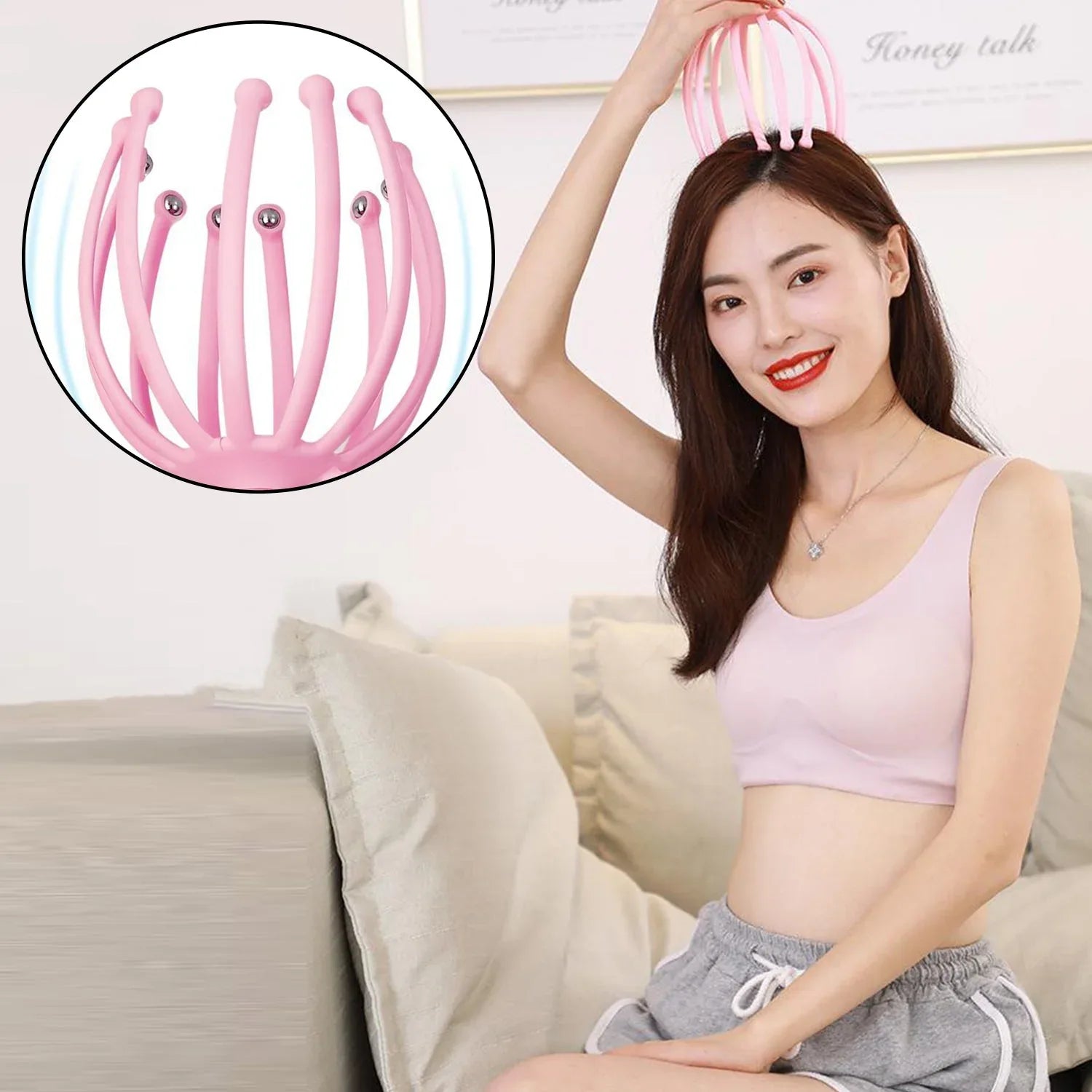 6098 Octopus Stress Relief Therapeutic Scalp Massager - Zidbik