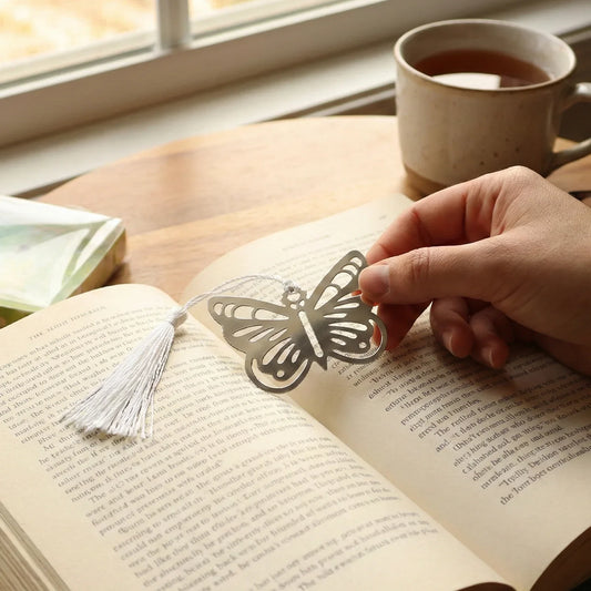 Elegant Butterfly Design Metal Bookmark (1 Pc) - Zidbik