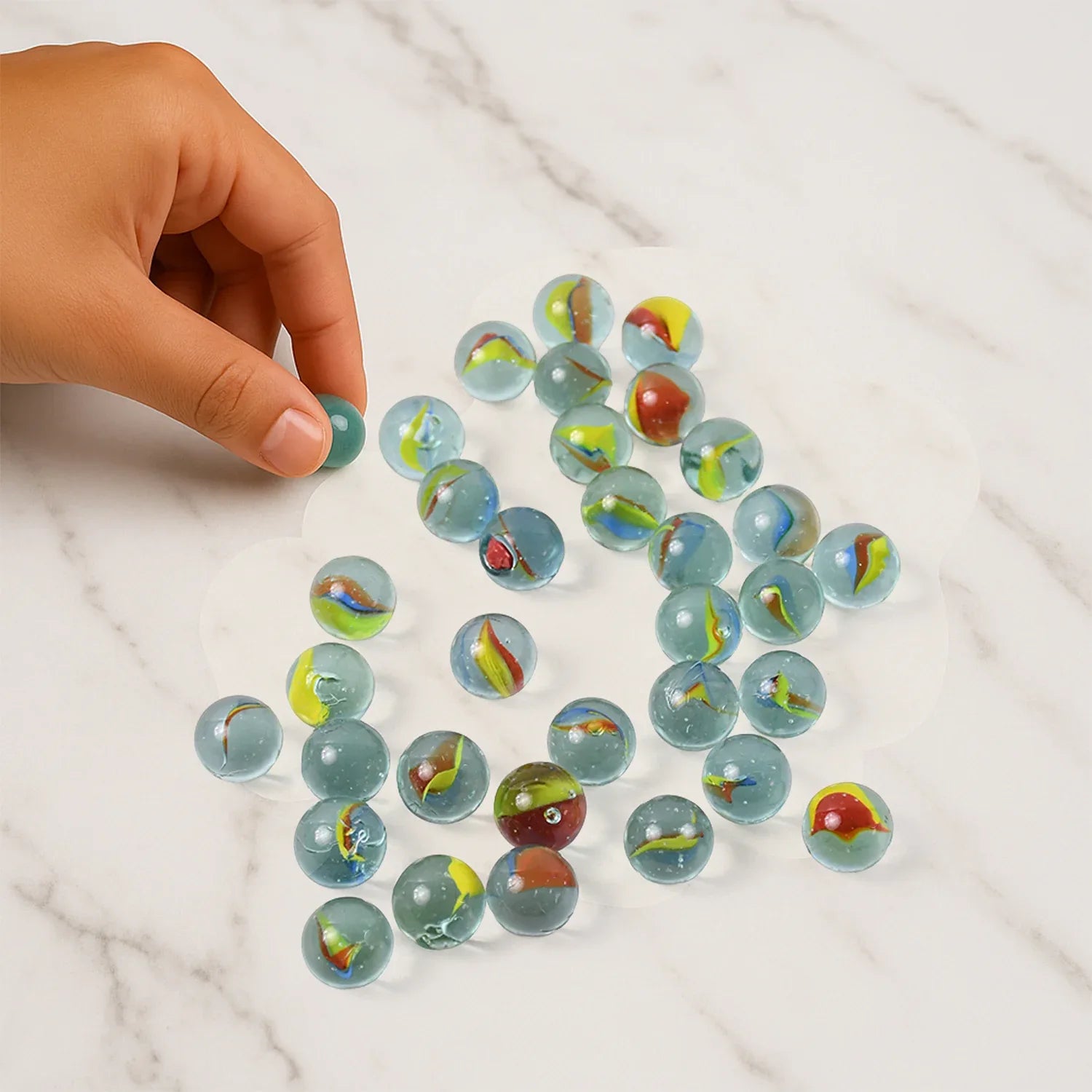 Glass Marbles For Kids Approx 35 (35 In 1) - Zidbik