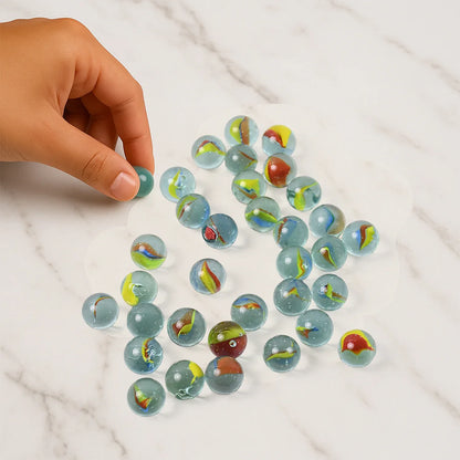Glass Marbles For Kids Approx 35 (35 In 1) - Zidbik