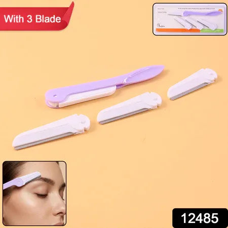 Eyebrow Facial Hair Razor With 3 Replaceable Blades - Zidbik