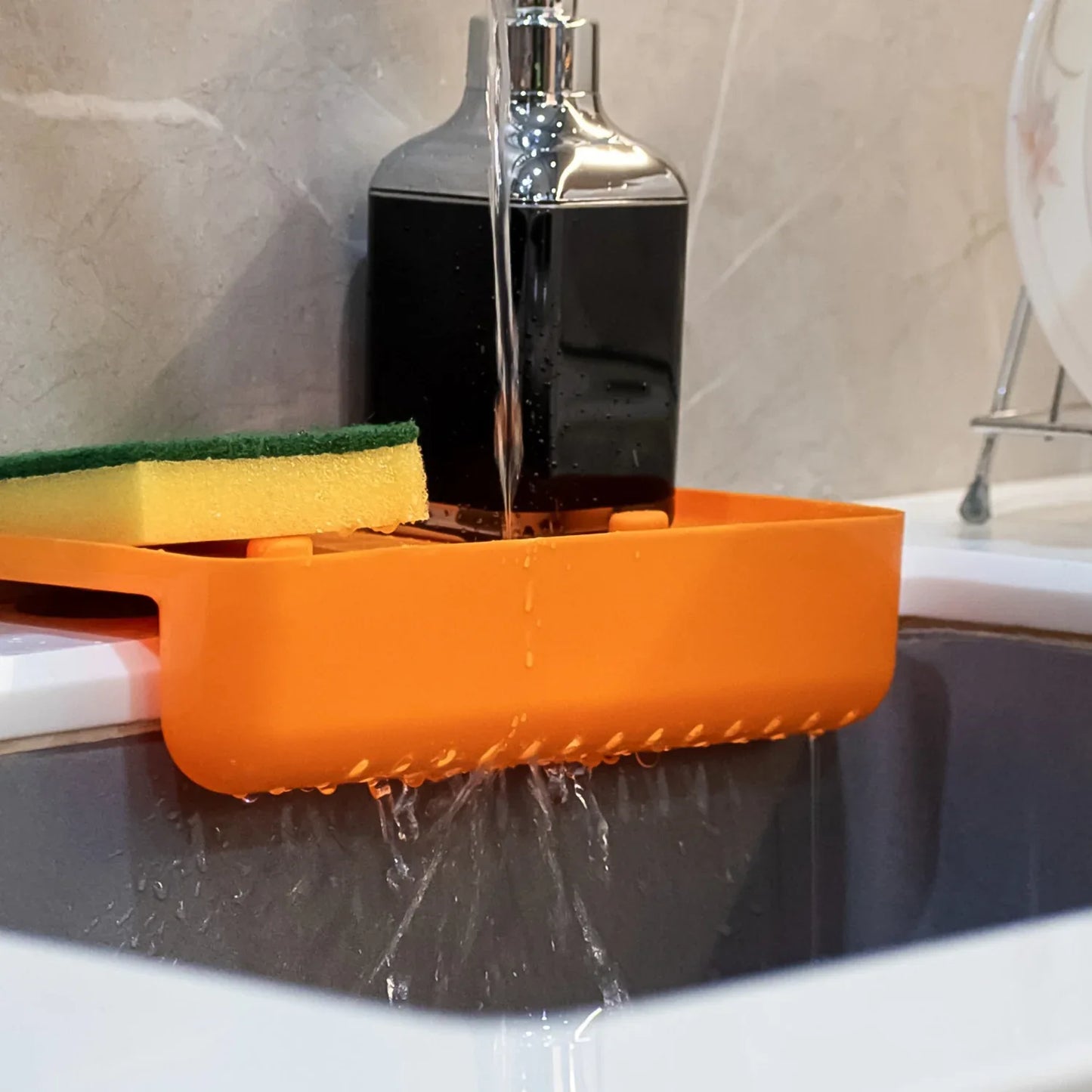 8887 Multi Functional Drainer Shelf Sink Storage Holder Sink Colander Strainer Basket (1 Pc) - Zidbik