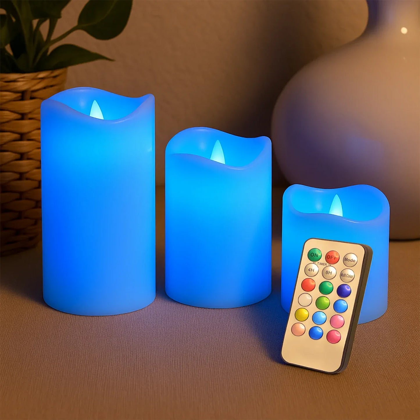 Premium 3 Piece Led Flameless Candle Set With Remote Control - Zidbik