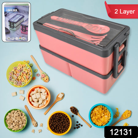 Plastic 3 Layer Leak Proof 3 Compartment Lunch Box For Office  (1 Pc) - Zidbik