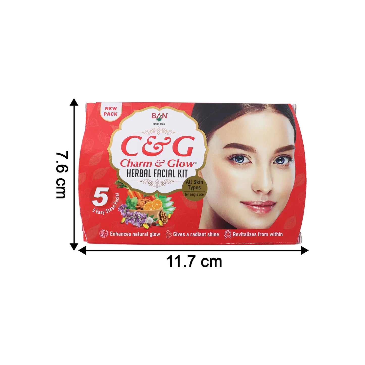 Charm Glow 5-step Herbal Facial Kit (1 Pc) - Zidbik