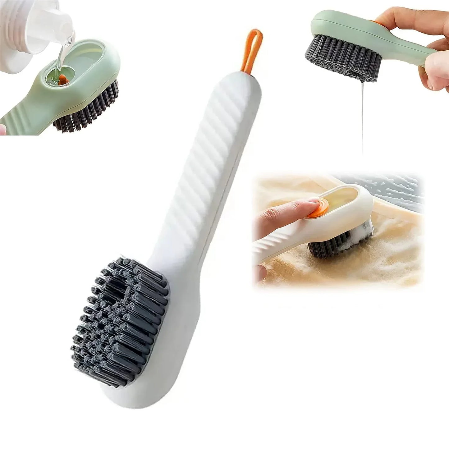 17928 Multifunctional Scrubbing Brush With Liquid Soap Dispenser Cleaning Brush With Liquid Soap Dispenser Shoe Brush For Cleaning Cloth Cleaning Brush With Handleliquid Shoe Brush For Shoe Clothes (1 Pc) - Zidbik