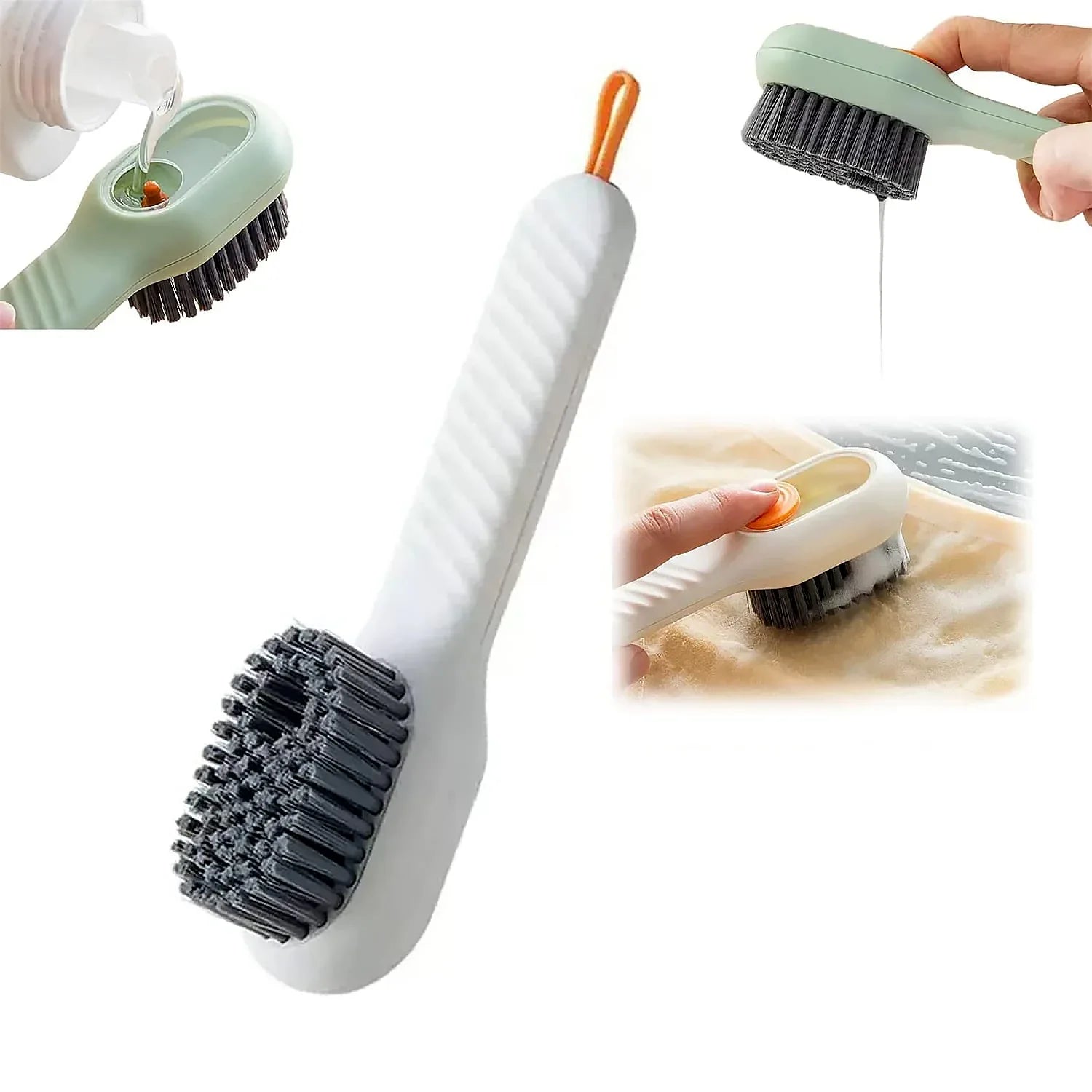 17928 Multifunctional Scrubbing Brush With Liquid Soap Dispenser Cleaning Brush With Liquid Soap Dispenser Shoe Brush For Cleaning Cloth Cleaning Brush With Handleliquid Shoe Brush For Shoe Clothes (1 Pc) - Zidbik