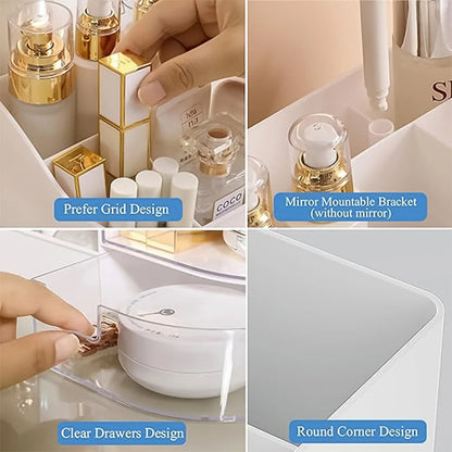 Multi-functional Plastic Vanity Storage Box - Zidbik