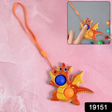 2-bubble Dragon-shaped Push Pop Fidget Toy With Strap (1 Pc) - Zidbik