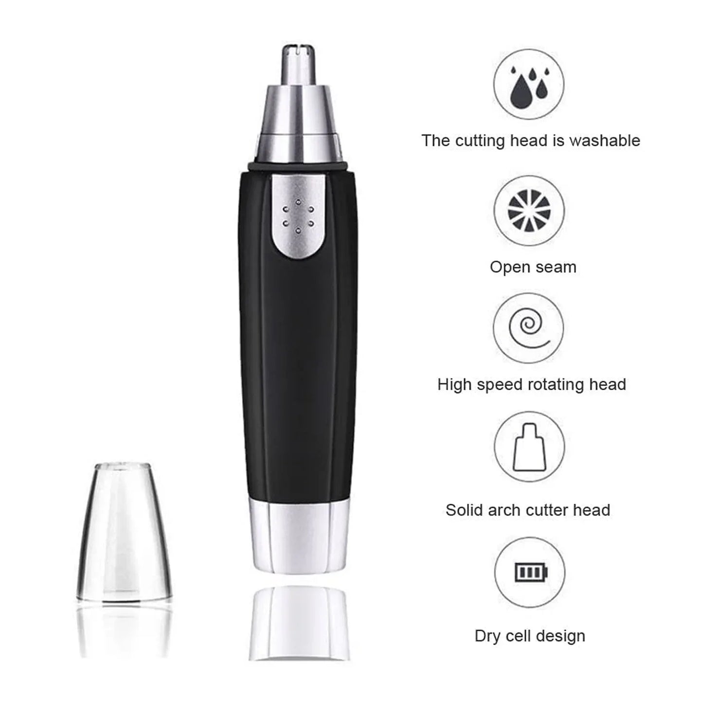 6003 Sharp New Ear And Nose Hair Trimmer Professional Heavy Duty Steel Nose Clipper Battery-operated. - Zidbik