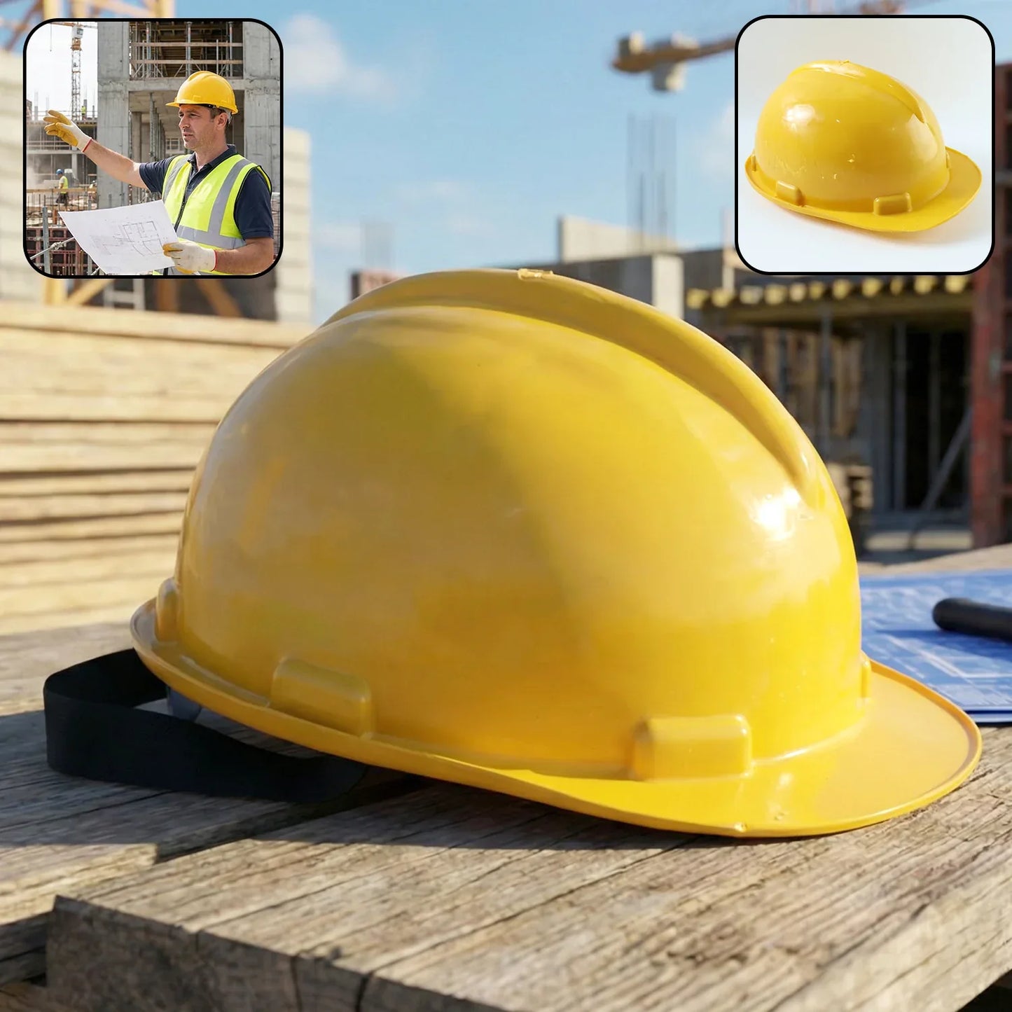 B-grade Yellow Safety Helmet Industrial Protective Hard Hat (1 Pc) - Zidbik