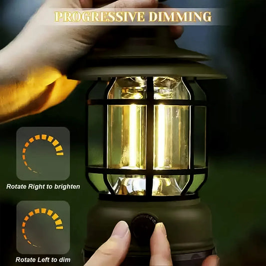 Led Camping Light Retro Style Lighting Battery Type-c Rechargeable (1 Pc) - Zidbik