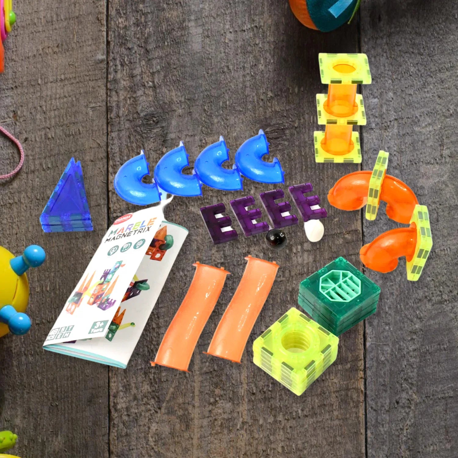 Marble Magnetrix Magnetic Marble Run Building Set - Zidbik