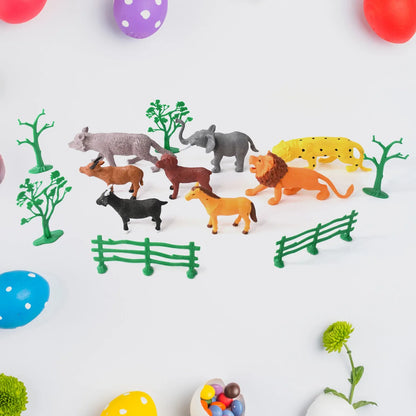 Animal Kingdom Plastic Toy Set For Kids (14 Pc) - Zidbik