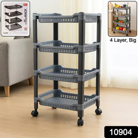Apex 4-layer Big Multipurpose Plastic Storage Rack - Zidbik