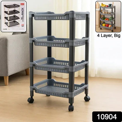 Apex 4-layer Big Multipurpose Plastic Storage Rack - Zidbik