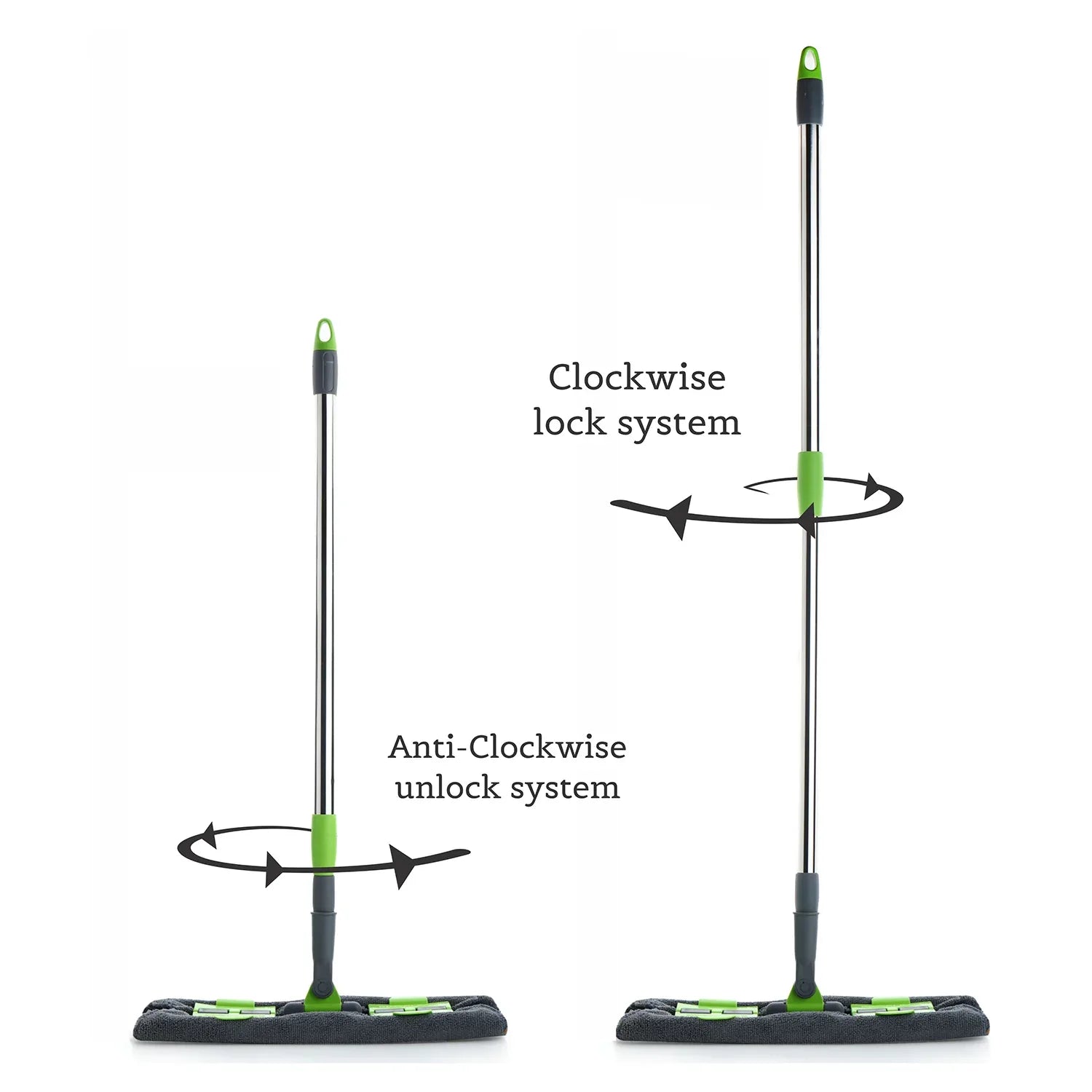 8710 Multipurpose Wet And Dry Cleaning Microfiber Flat Mop Floor Cleaning Mop With 360 Degree Rotating Head And Telescopic Handle Steel Rod Long Handle Dry Mops Standard (1 Piece Multi-colour) - Zidbik