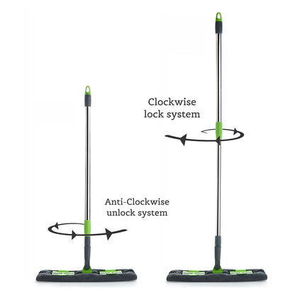 8710 Multipurpose Wet And Dry Cleaning Microfiber Flat Mop Floor Cleaning Mop With 360 Degree Rotating Head And Telescopic Handle Steel Rod Long Handle Dry Mops Standard (1 Piece Multi-colour) - Zidbik