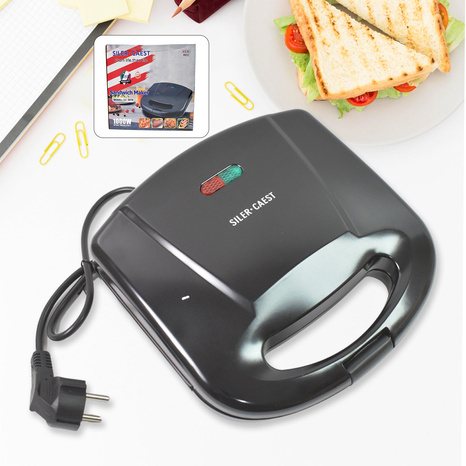 2818 Sandwich Maker Makes Sandwich Non-stick Plates Easy To Use With Indicator Lights - Zidbik