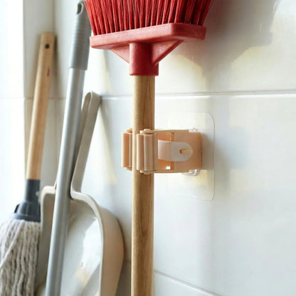 Wall Mounted Self-adhesive Mop And Broom Holder (1 Pc) - Zidbik
