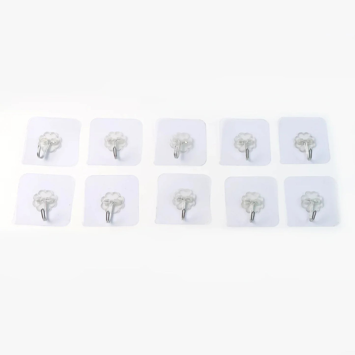 Heavy Duty Flower Adhesive Wall Hooks - (10 Pc Set) - Zidbik