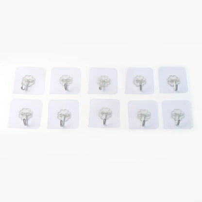 Heavy Duty Flower Adhesive Wall Hooks - (10 Pc Set) - Zidbik