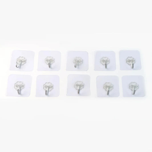 Heavy Duty Flower Adhesive Wall Hooks - (10 Pc Set) - Zidbik