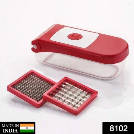 8102 Ganesh Plastic Chopper Vegetable And Fruit Cutter Red - Zidbik