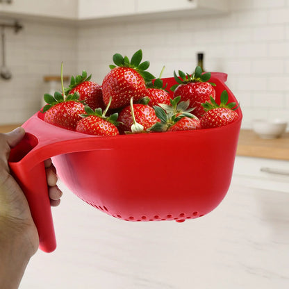 Apex Multi-functional Plastic Strainer Bowl With Ergonomic Handle (1 Pc) - Zidbik
