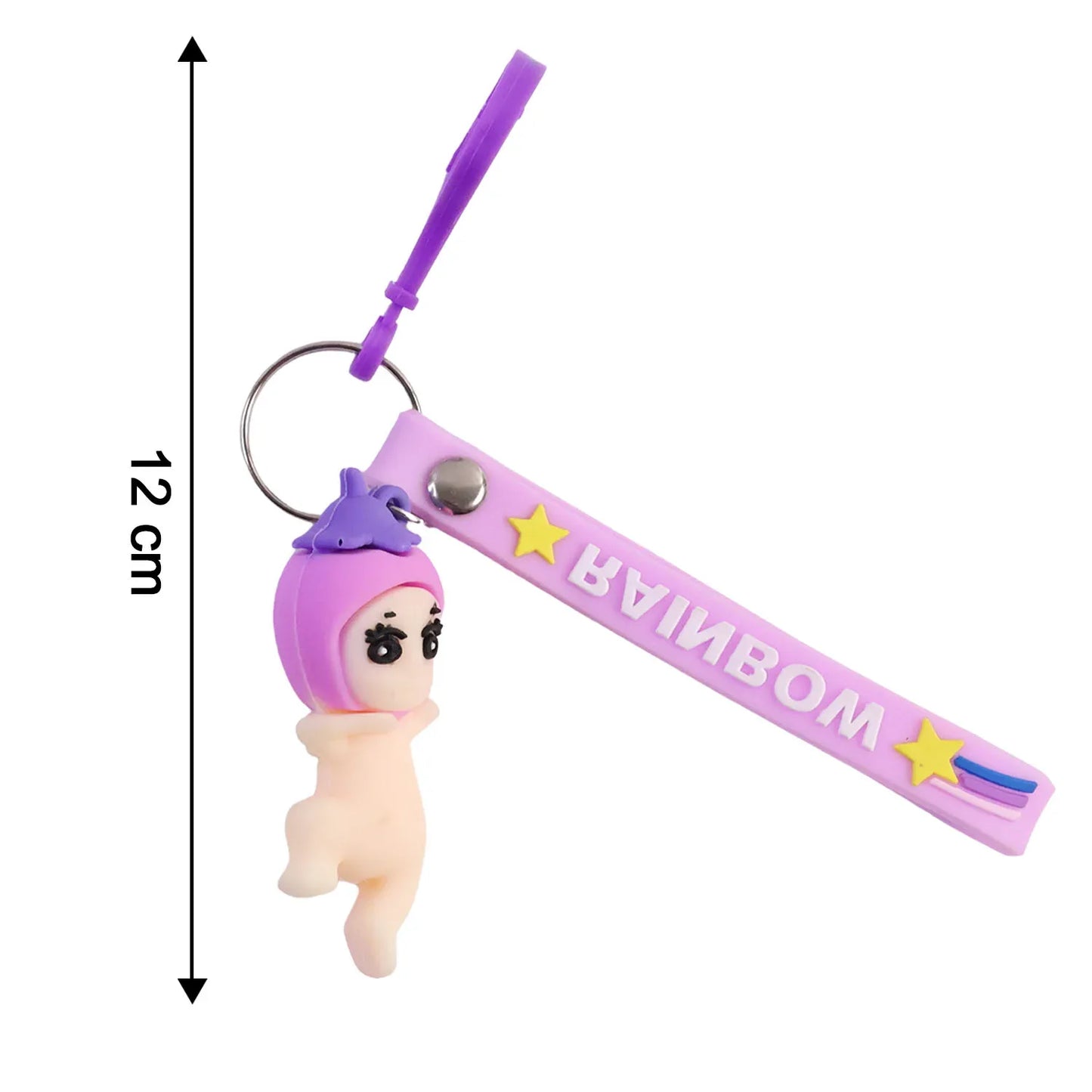 Cute Baby Doll Cartoon Silicone Keychain (1 Pc) - Zidbik