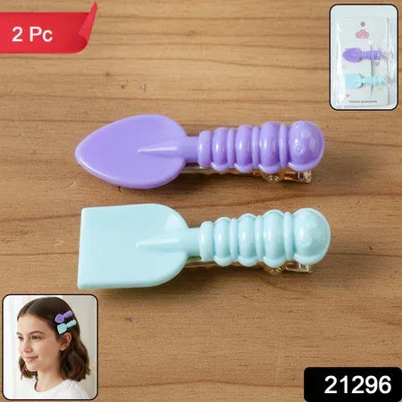 Cute Mini Spade Leaf Shape Hair Clip Set (2 Pc) - Zidbik