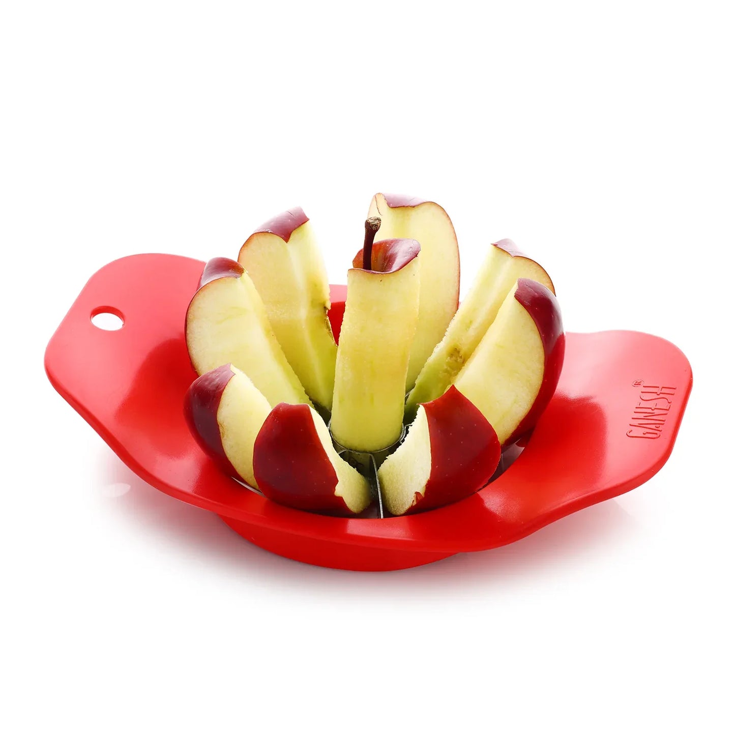8124 Ganesh Plastic Stainless Steel Apple Cutter (Colors May Vary) - Zidbik