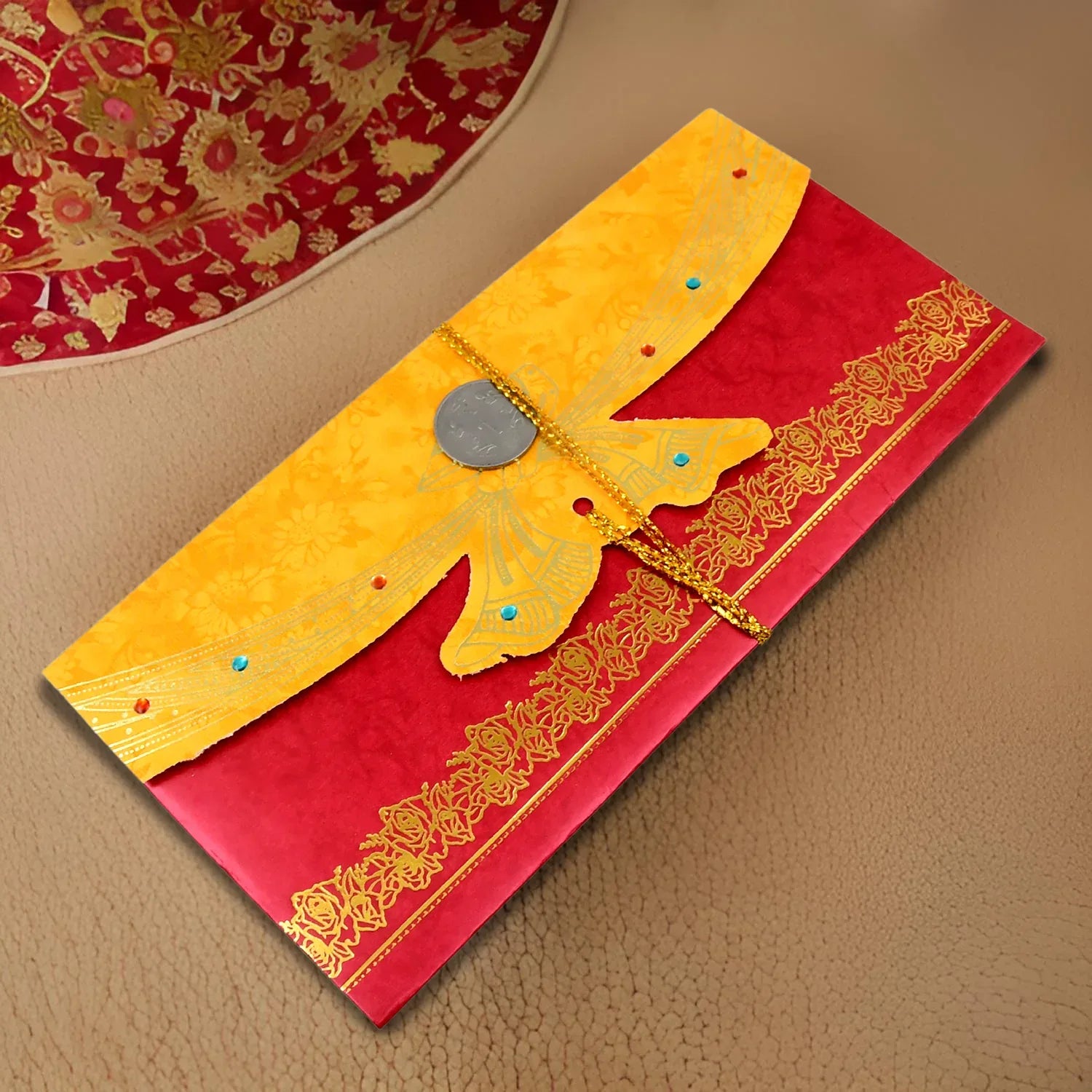 Wedding Gift Card Cover (1 Pc Multicolour) - Zidbik