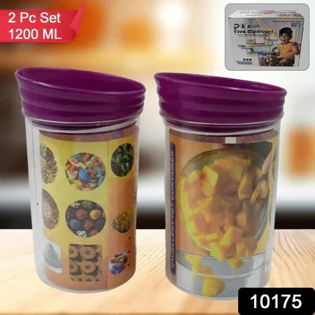 Plastic Premium Quality Kitchen Food Containers Set (1200ml Approx Set Of 2 Pc) - Zidbik